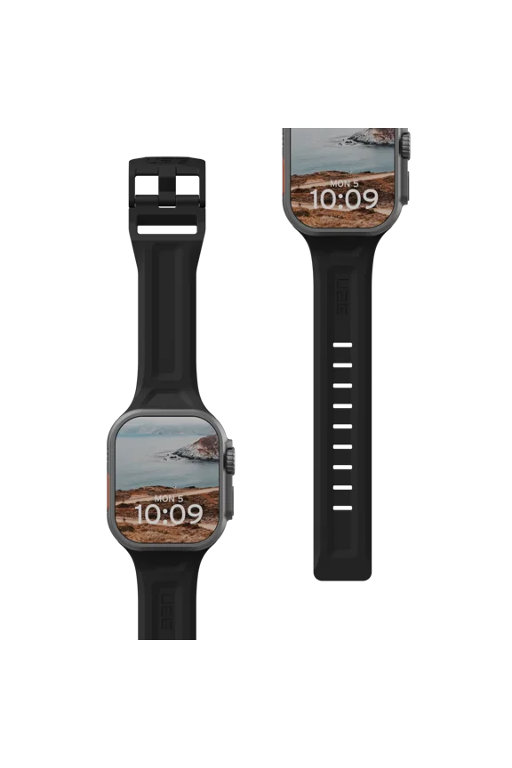 UAG Apple Watch Band 49/46/45/44mm iWatch Series Ultra 3/Ultra 2/Ultra/4-11/SE3/SE2/SE Scout Silicone Slim Adjustable Waterproof Sporty Replacement Watch Strap, Black