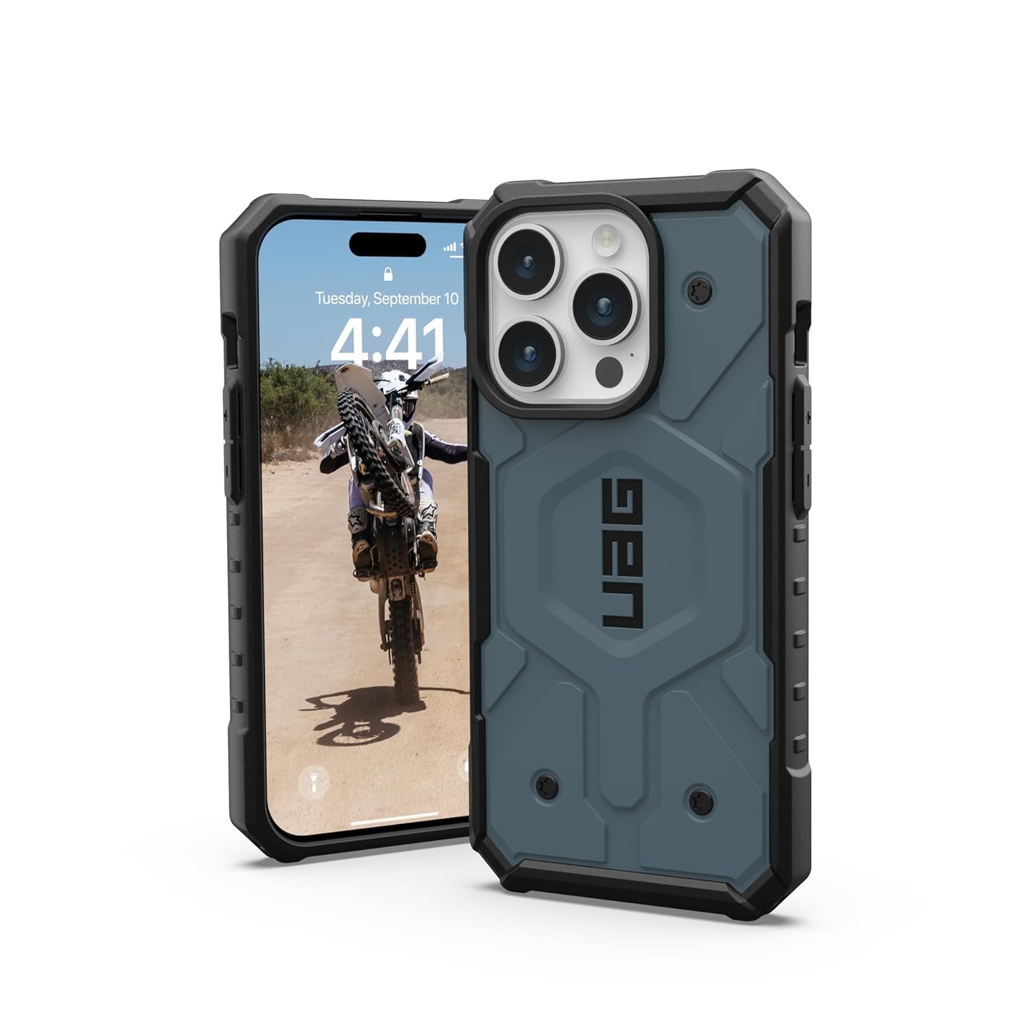 UAG Case Compatible with iPhone 15 Pro Case 6.1 Pathfinder Clear  Ice/Silver Built-in Magnet Compatible with MagSafe Charging Rugged  Transparent Dropproof Protective Cover by URBAN ARMOR GEAR 