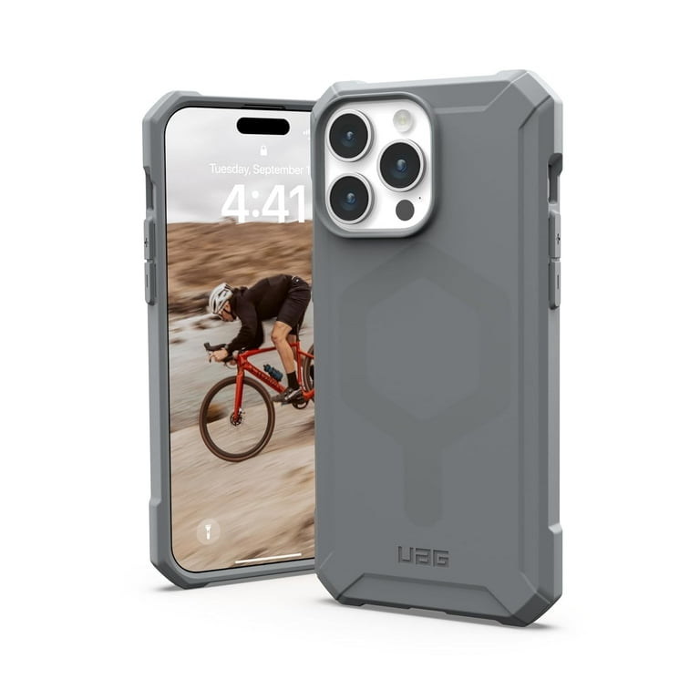 UAG Case Compatible with iPhone 15 Pro Max Case 6.7 Essential Armor Silver  Built-in Magnet Compatible with MagSafe Charging Rugged Military Grade  Dropproof Protective Cover by URBAN ARMOR GEAR 