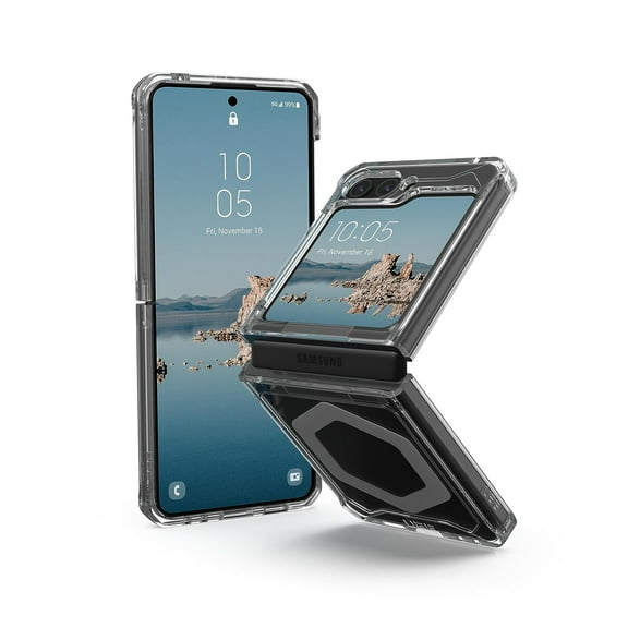 UAG Case for Samsung Galaxy Z Flip 5 2023 Plyo Pro Ice/Silver, Premium Rugged Anti-Yellowing Transparent Clear Compatible with Magnetic Charging Heavy Duty Slim Protective Cover by URBAN ARMOR GEAR