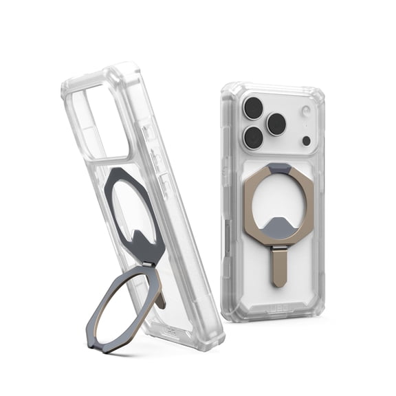 UAG Case for iPhone 18 Pro Case/17 Pro Case with Kickstand, Clear/Titanium, MagSafe Compatible, Plasma XTE Clear Cover, 20ft Drop Protection, Military Grade Drop Tested, Raised Bezel, Tactile Buttons