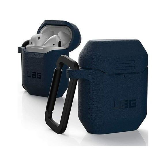 UAG Compatible with Airpods (1st & 2nd Gen) Case Full-Body Protective Soft-Touch Silicone Case with Detachable Carabiner, Standard Issue Silicone_001, Mallard