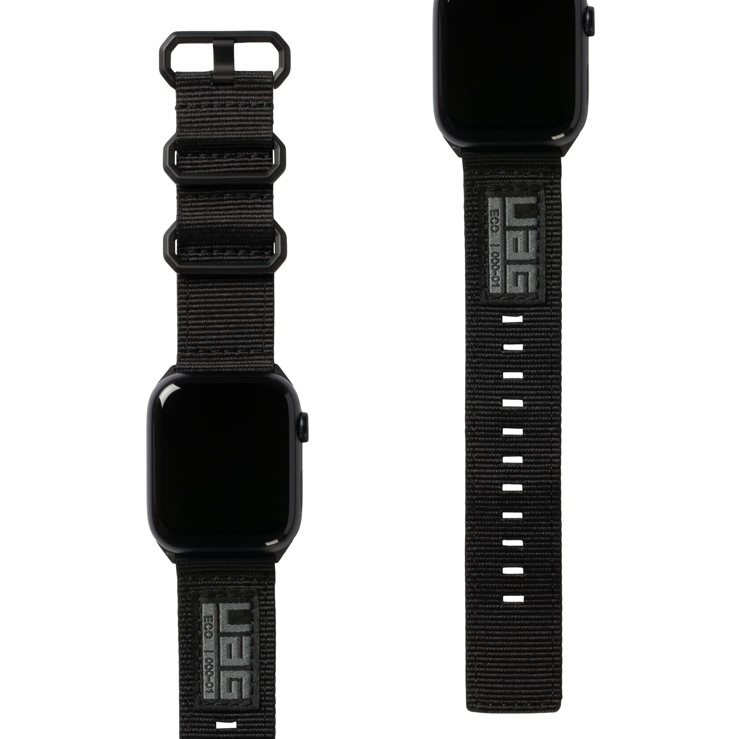 UAG Compatible with Apple Watch Band 49/45/44/42mm for iWatch Series Ultra  2/9/Ultra/SE2/8/1-7/SE Nato Eco Graphite/Black (New Edition) Nylon Sport