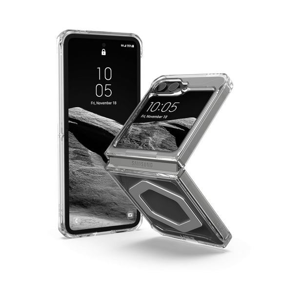 UAG Compatible with Samsung Galaxy Z Flip 6 Case Plyo Pro Ice/Silver, Rugged Anti-Yellowing Transparent Clear Compatible with Magnetic Charging Military Grade Protective Cover