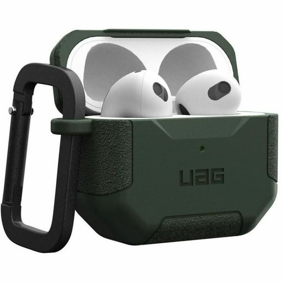 UAG AirPods Case (3rd Generation 2021) Scout Olive Drab Green - Premium Rugged Hard Shell Full Protective Case Cover with Detachable Keychain Carabiner