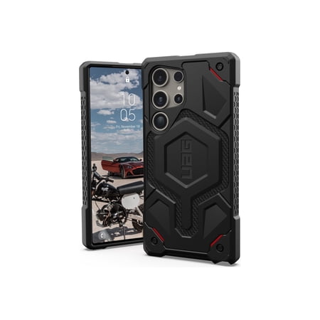 UAG Samsung Galaxy S24 Ultra Case 6.8" Monarch Pro Kevlar Black, Magnetic Charging Rugged Military Drop-Proof Impact Resistant Non-Slip Protective Cover