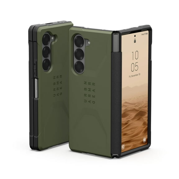 UAG Designed for Samsung Galaxy Z Fold 6 Case Civilian Olive Drab Green, Rugged One-Piece Hinge Protection Full Body Military Grade Dropproof MIL-STD Slim Protective Cover