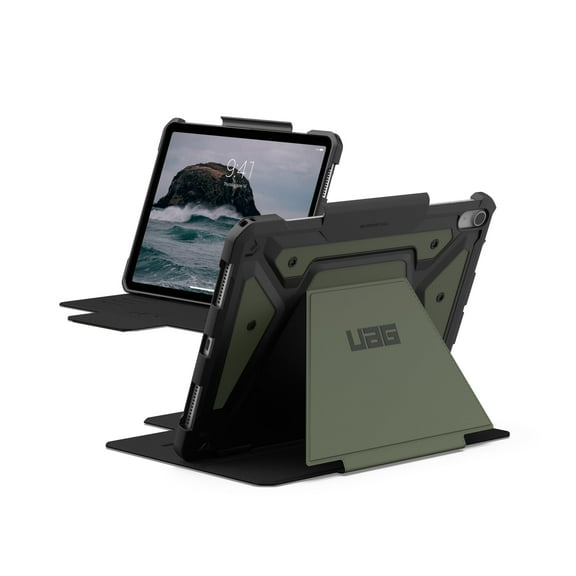 UAG iPad Air 11" Case (6th-8th Gen 2024-2026) M4/M3 - Rugged Auto Sleep/Wake Folio Cover w/Pencil Holder & Multi-Angle Adjustable Stand, Metropolis SE Olive