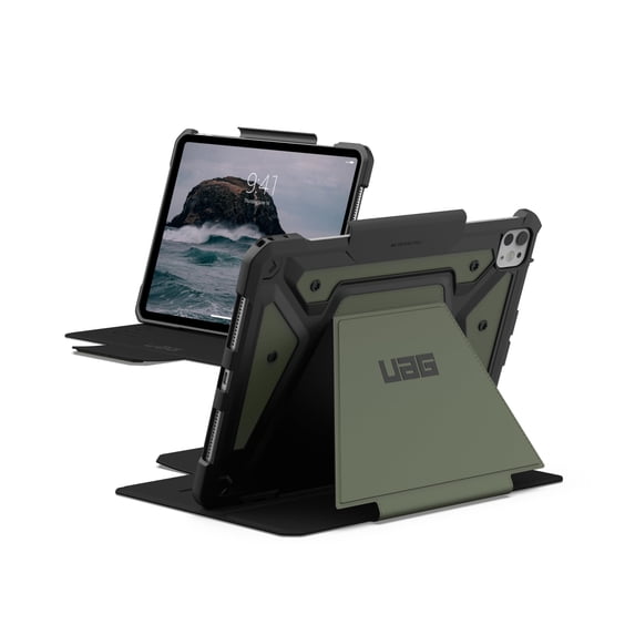 UAG iPad Pro 11" Case M5 2025 6th Gen, M4 2024 5th Gen A3357 A3358 A3359 A2836 A837 A3006, Adjustable Multi-Angle Stand Folio Cover w/Pencil Holder, Metropolis SE Olive