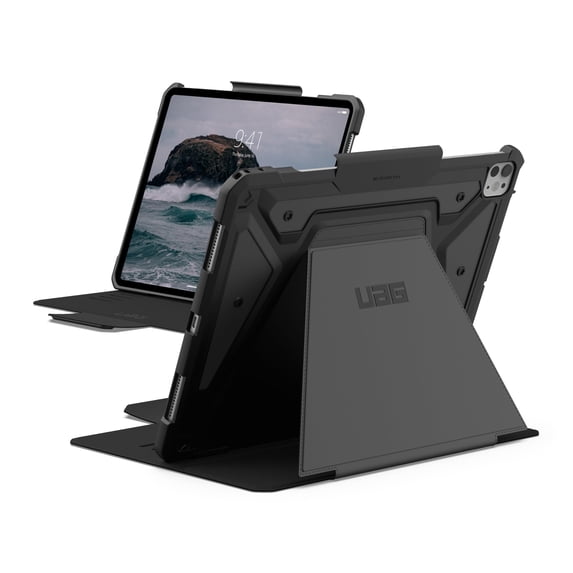 UAG iPad Pro 13" Case M5 2025 8th Gen, M4 2024 7th Gen A3360 A3361 A3362 A2926 Adjustable Multi-Angle Stand Pencil Holder Auto Sleep/Wake Folio Cover, Metropolis SE Black