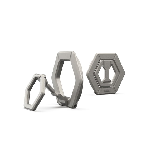 UAG Magnetic Phone Ring Stand Compatible with MagSafe Magnet, Removable Metal Finger Ring Grip & 360 Rotation Adjustable Kickstand for iPhone 17/16/15, Galaxy S26/S25/S24, Titanium