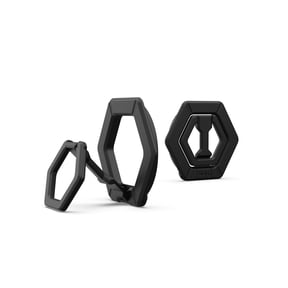 UAG Magnetic Phone Ring Stand Compatible with MagSafe Magnet, Removable Metal Finger Ring Grip & 360 Rotation Adjustable Kickstand for iPhone 17/16/15, Galaxy S26/S25/S24, Black/Black