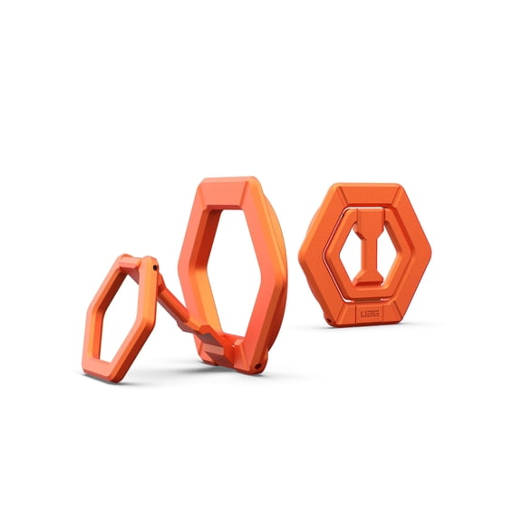 UAG Magnetic Phone Ring Stand Compatible with MagSafe Magnet, Removable Metal Finger Ring Grip & 360 Rotation Adjustable Kickstand for iPhone 17/16, Galaxy S26/S25, Burnt Orange