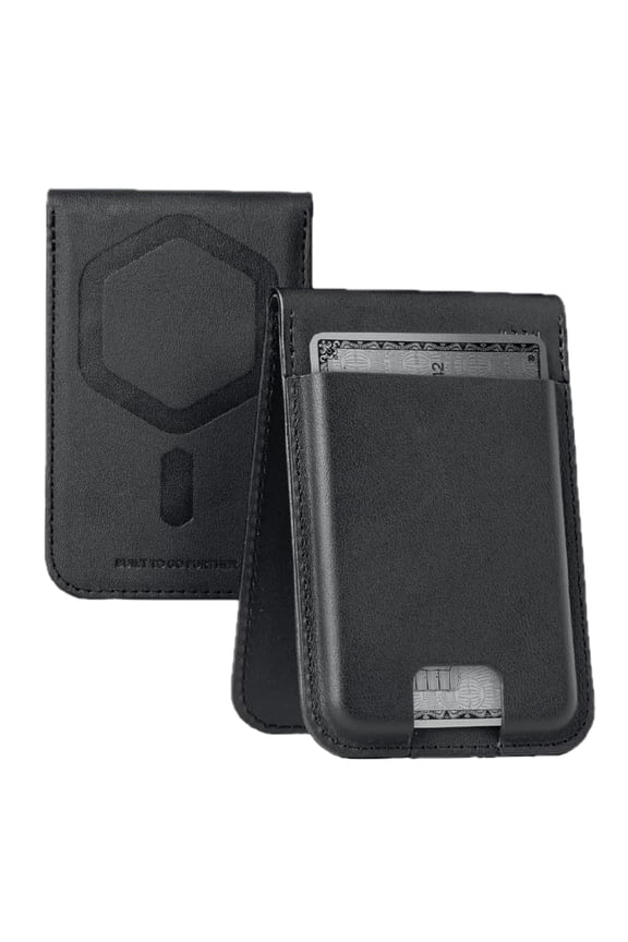 UAG Slim Wallet PU Vegan Leather Black 5 Cards Holder with Kickstand, Metropolis Magnetic Wallet Compatible with MagSafe for iPhone, Galaxy