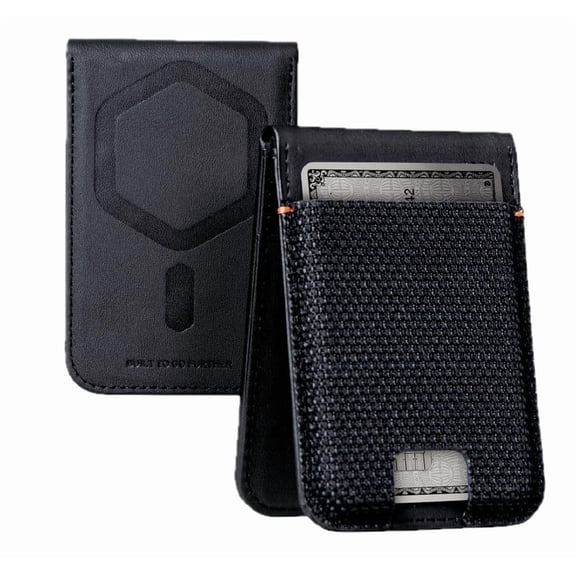 UAG Slim Wallet Kevlar Black 6 Cards Holder with Kickstand RFID Blocking, Metropolis Magnetic Wallet Compatible with MagSafe for iPhone, Galaxy