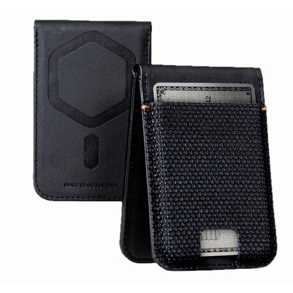 UAG Slim Wallet Kevlar Black 6 Cards Holder with Kickstand RFID Blocking, Metropolis Magnetic Wallet Compatible with MagSafe for iPhone, Galaxy