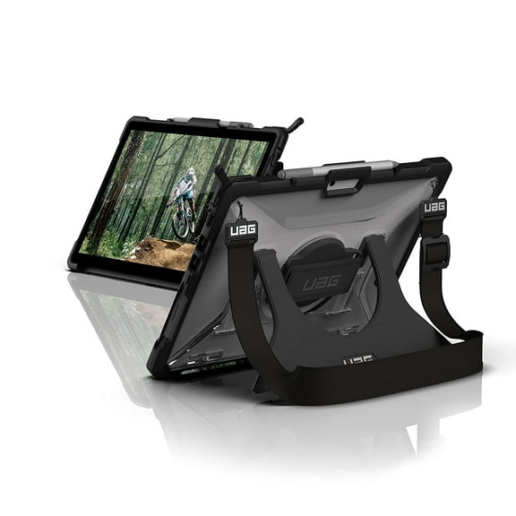 UAG Microsoft Surface Pro 8 Case Plasma w/Hand Strap & Shoulder Strap Feather-Light Translucent Rugged Military Drop Tested Protective Cover Ice