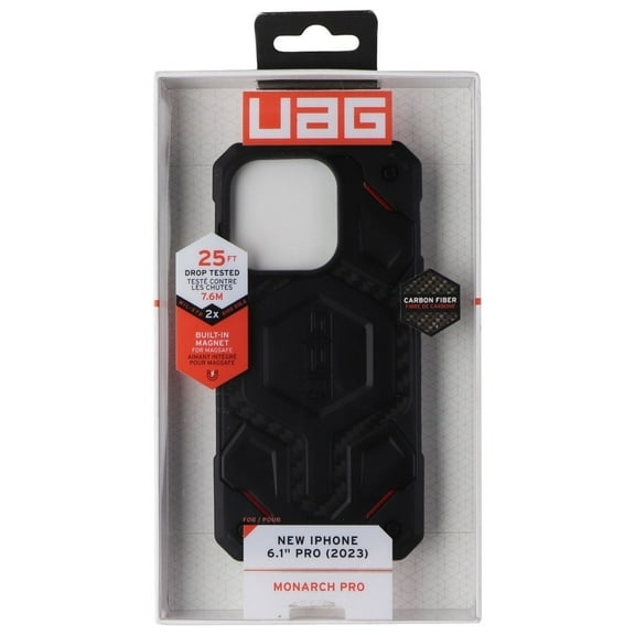 UAG Monarch Pro Case for MagSafe for iPhone 15 Pro - Carbon Fiber