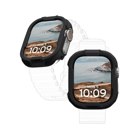 UAG Apple Watch Case 49mm iWatch Series Ultra 3/Ultra 2/Ultra Scout Rugged Military Grade Drop Proof Snap-On Protective Bumper Hard Case, Black