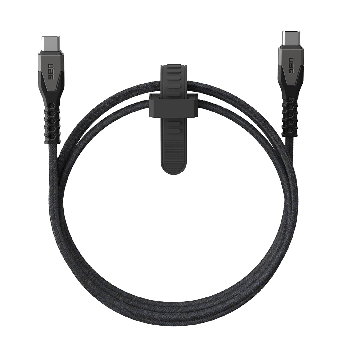 UAG Rugged Kelvar Core USB-C to USB-C Cable 5ft/1.5m 60W Power Delivery PD Reinforced Fast Charging Cable for iPhone 17/16/15, MacBook, iPad Pro, Samsung Galaxy S25/S24/S23, Black/Gray