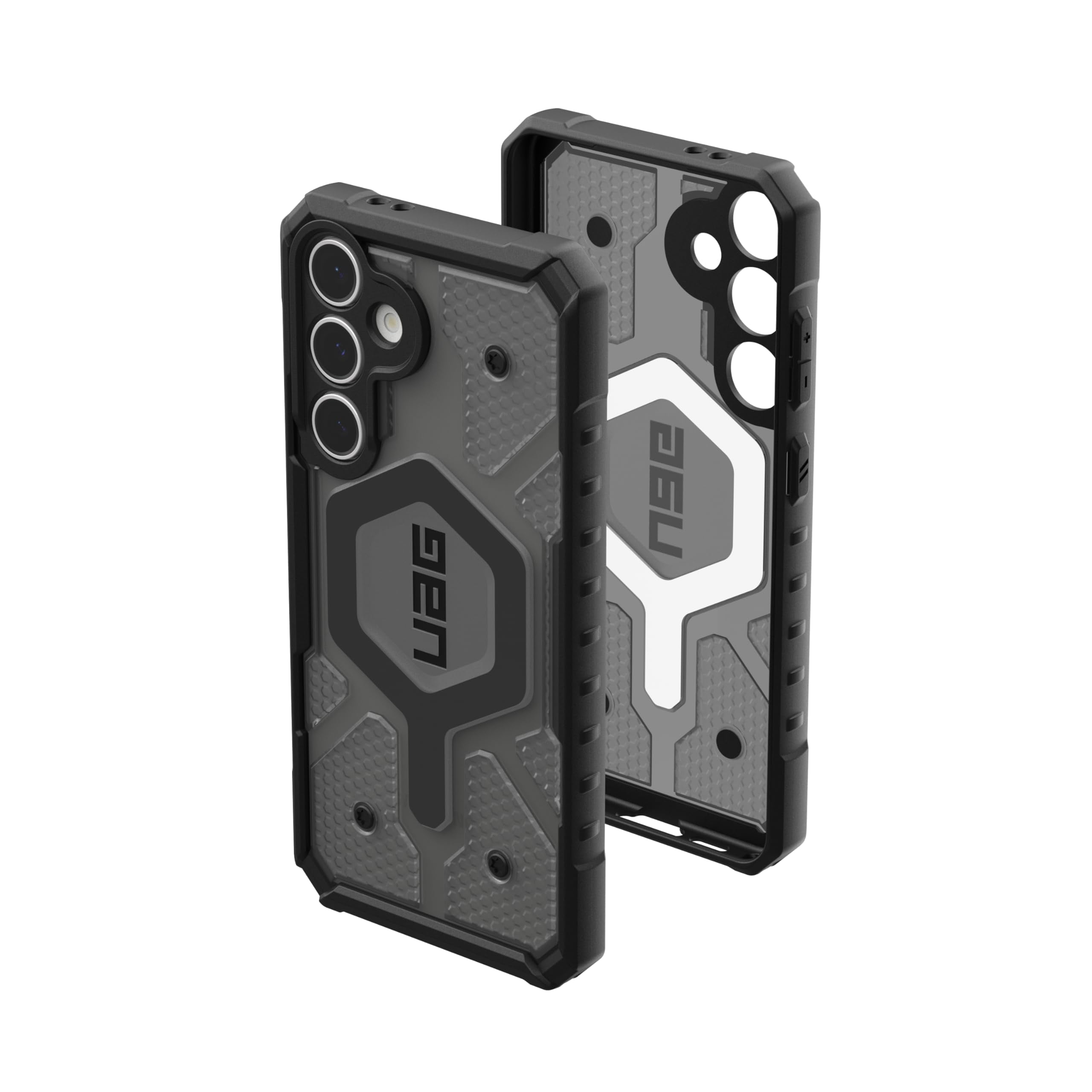 UAG Samsung Galaxy S24 FE Case Pathfinder Clear, Magnetic Charging Transparent Rugged Military Grade Dropproof Impact Resistant Protective Cover, Ash