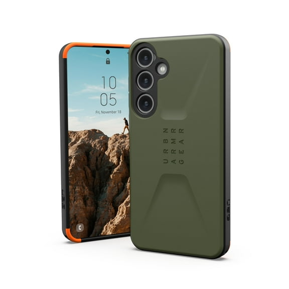 UAG Samsung Galaxy S24 Plus Case 6.7" Civilian Olive Drab, Rugged Military Drop-Proof Impact Resistant Non-Slip Protective Cover