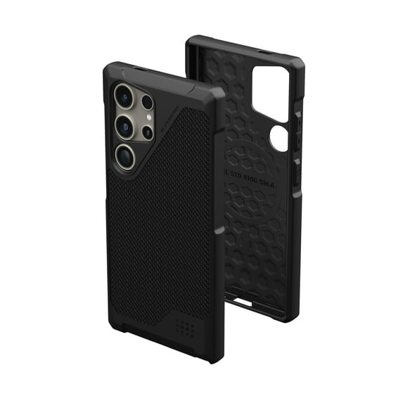 UAG Samsung Galaxy S24 Ultra Case 6.8" Metropolis LT Kevlar Black, Magnetic Charging Rugged Military Drop-Proof Impact Resistant Non-Slip Protective Cover