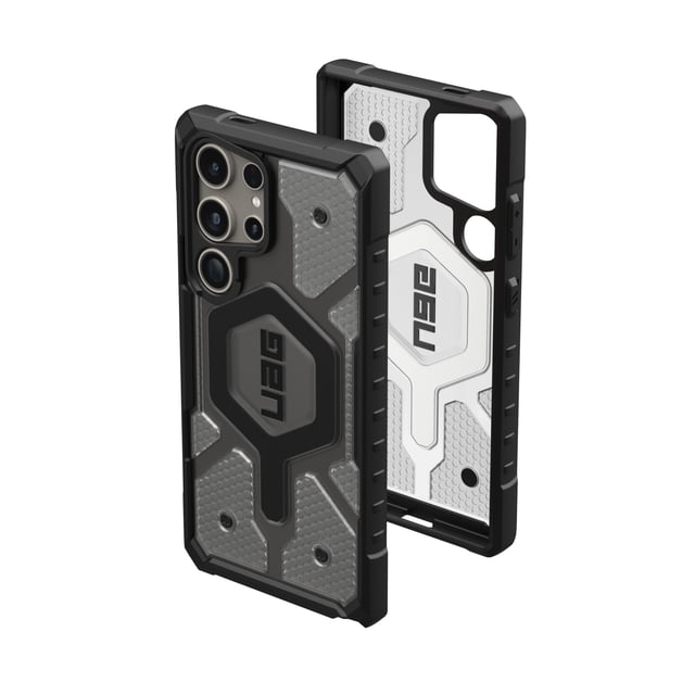 UAG Samsung Galaxy S24 Ultra Case 6.8" Pathfinder Clear Ice, Magnetic Charging Rugged Military Drop-Proof Impact Resistant Non-Slip Transparent Protective Cover