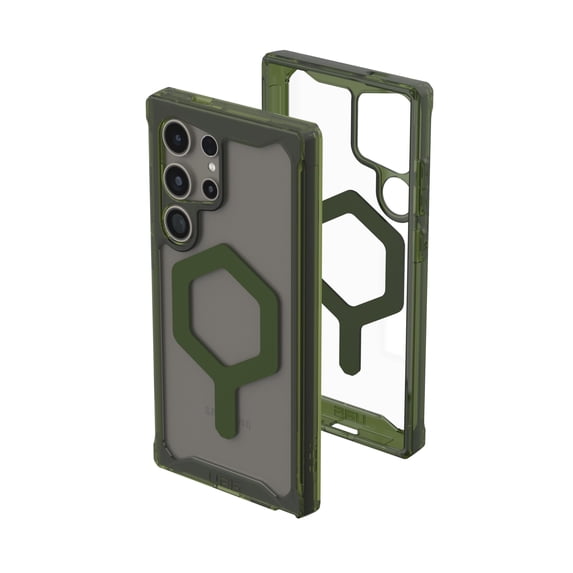 UAG Samsung Galaxy S24 Ultra Case 6.8" Plyo Pro Ice/Olive, Magnetic Charging Anti-Yellowing Rugged Impact Resistant Non-Slip Transparent Protective Cover