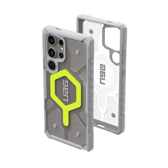 UAG Samsung Galaxy S24 Ultra Case Pathfinder Clear Active Neon, Magnetic Charging Rugged Military Drop-Proof Impact Resistant Non-Slip Protective Cover