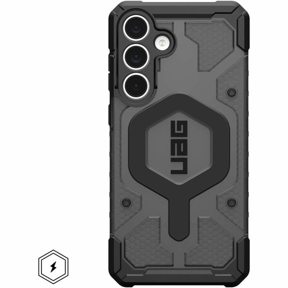UAG Samsung Galaxy S25 FE Case Pathfinder Clear - Magnetic Charging Compatible Rugged Military Grade MIL-STD Protective Cover, Ash/Black