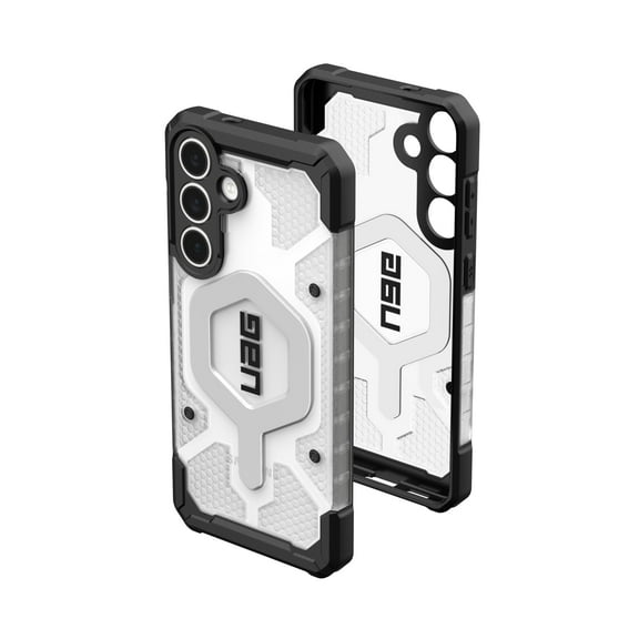 UAG Samsung Galaxy S25 FE Case Pathfinder Clear - Magnetic Charging Compatible Rugged Military Grade MIL-STD Protective Cover, Ice/Silver