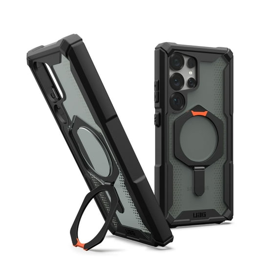 UAG Samsung Galaxy S25 Ultra Case 6.8" with Kickstand Plasma XTE - Compatible with Magnetic Charging Transparent Rugged Military Drop Tested Protective Cover, Black/Orange