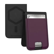 UAG Slim Wallet PU Vegan Leather 5 Cards Holder with Kickstand, Metropolis Magnetic Wallet Compatible with MagSafe for iPhone & Galaxy, Deep Purple Synth