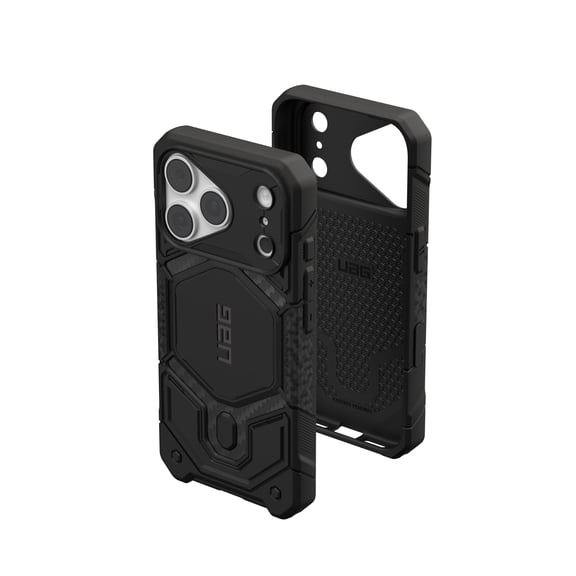 UAG Monarch Pro Case for iPhone 18 Pro/iPhone 17 Pro, Carbon Fiber, Camera Control Cover Button, MagSafe Compatible, Carbon Fiber Inlay, Featherlight, Traction Grip, Military Grade Drop Tested