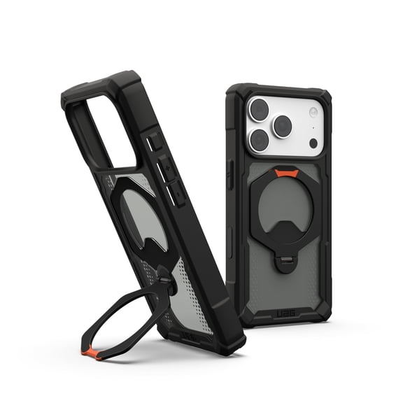 UAG Plasma XTE 360 w/ Kickstand Case for iPhone 18 Pro/iPhone 17 Pro, Black/Orange, Camera Control Cover Button, MagSafe Compatible, Phone Ring Grip, 20ft Drop Protection, Raised Bezel