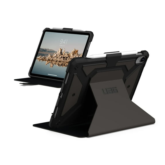 UAG iPad 11" A16 11th Gen 2025, 10.9" 10th Gen 2022 Case A3354 A3355 A2696 - Rugged Protective Folio Cover w/Adjustable Stand & Pencil Holder, Metropolis SE Black