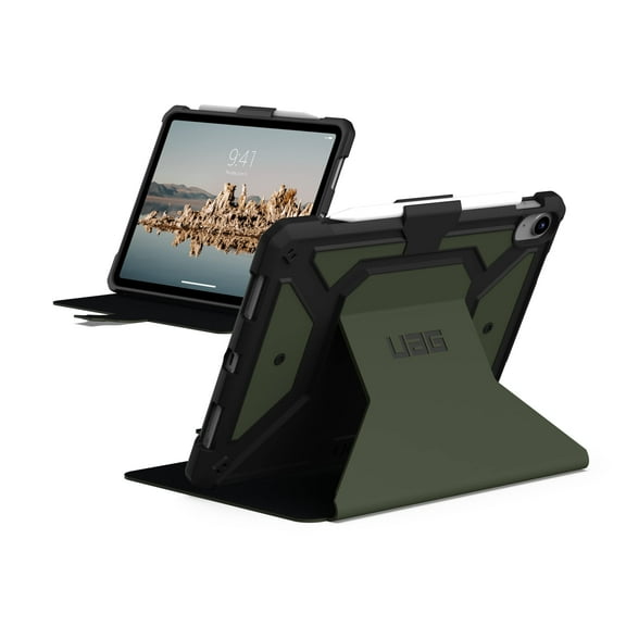 UAG iPad 11" A16 11th Gen 2025, 10.9" 10th Gen 2022 Case A3354 A3355 A2696 Rugged Protective Folio Cover w/Adjustable Stand & Pencil Holder, Metropolis SE Olive
