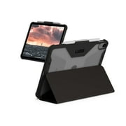 UAG iPad 11" A16 11th Gen 2025, 10.9" 10th Gen 2022 Case A3354 A3355 A2696 - Rugged Protective Folio Cover w/Adjustable Stand & Pencil Holder, Plyo Clear Black/Ice