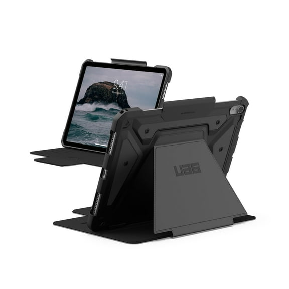 UAG iPad Air 11" Case (6th/7th Gen 2024-2025) M3 A3266 A3267 - Rugged Auto Sleep/Wake Folio Cover w/Pencil Holder & Multi-Angle Adjustable Stand, Metropolis SE Black