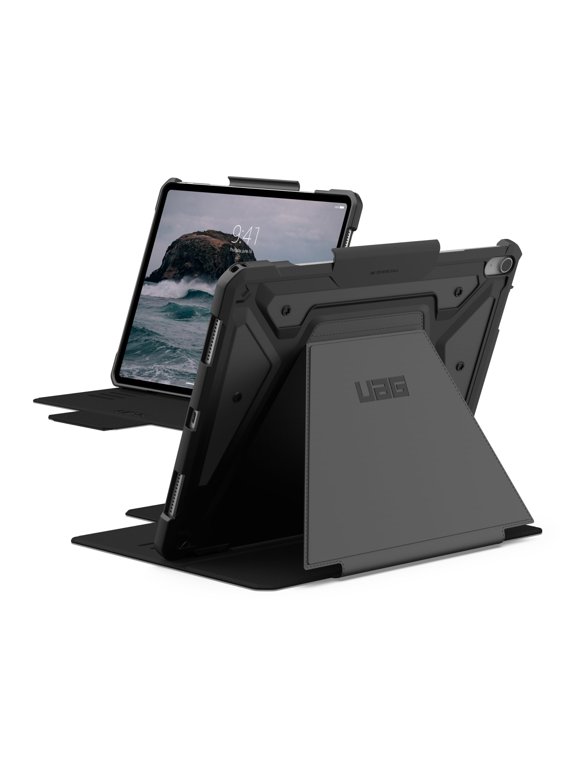 UAG iPad Air 13" Case (1st-3nd Gen 2024-2026) M4/M3 - Rugged Multi-Angle Viewing Folio Protective Cover Pencil Holder & Adjustable Stand, Metropolis SE Black