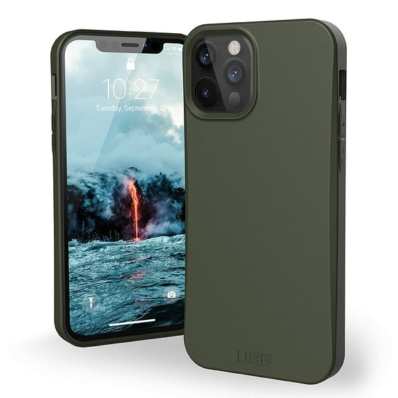 UAG iPhone 12 Case/iPhone 12 Pro Case [6.1-inch screen] 100% Biodegradable 100% Compostable 100% Mindful Eco-Friendly Slim Outback Biodegradable Protective Cover, Olive