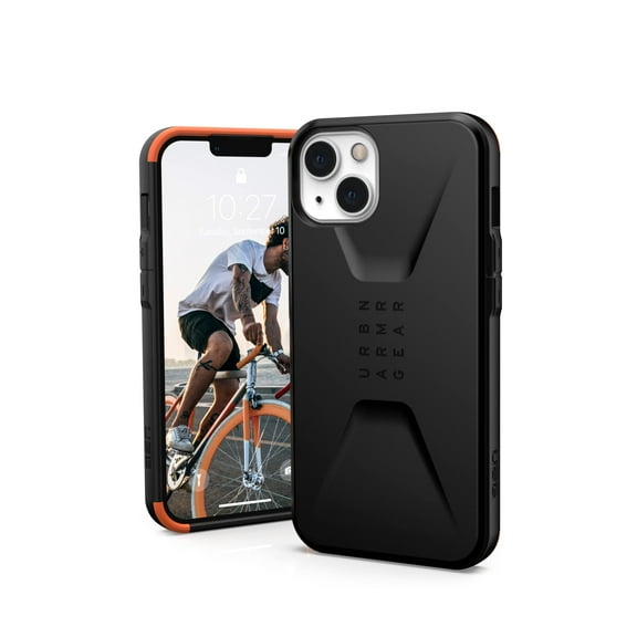 UAG iPhone 13 Case [6.1-inch screen] Sleek Ultra-Thin Shock-Absorbent Civilian Protective Cover, Black