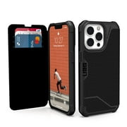 UAG iPhone 13 Pro Case [6.1-inch screen] Flip Folio Cover with Card Slots and Viewing Stand Feather-Light Rugged Metropolis Protective Cover, Kevlar Black