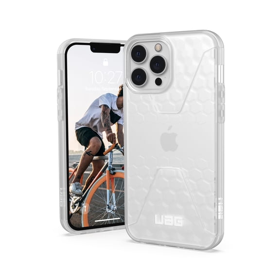 UAG iPhone 13 Pro Max Case [6.7-inch Screen] Sleek Ultra-Thin Shock-Absorbent Transparent Civilian Protective Cover, Frosted Ice