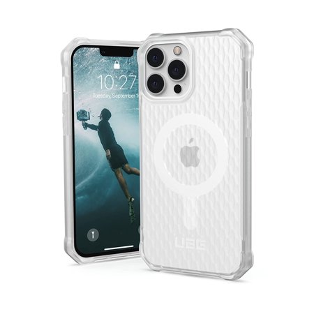 UAG iPhone 13 Pro Max Case Clear Translucent Frosted Ice Compatible with MagSafe Rugged Slim Ergonomic Essential Armor Protective Cover, [6.7 inch Screen]