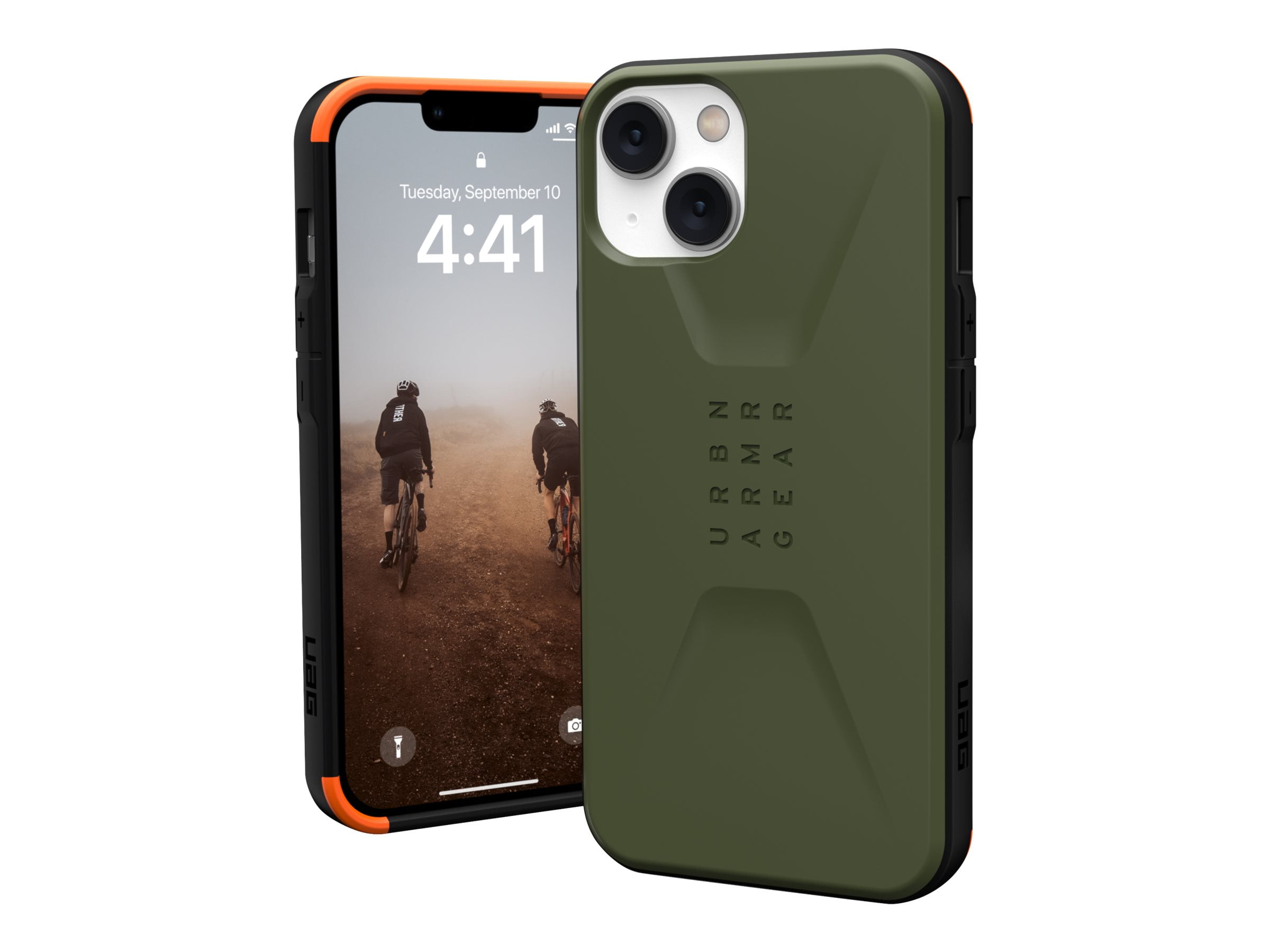 UAG iPhone 14 Case Green Olive 6.1" Civilian Sleek Ultra Thin Impact Resistant Dropproof Protective Cover Compatible with Wireless Charging by URBAN ARMOR GEAR