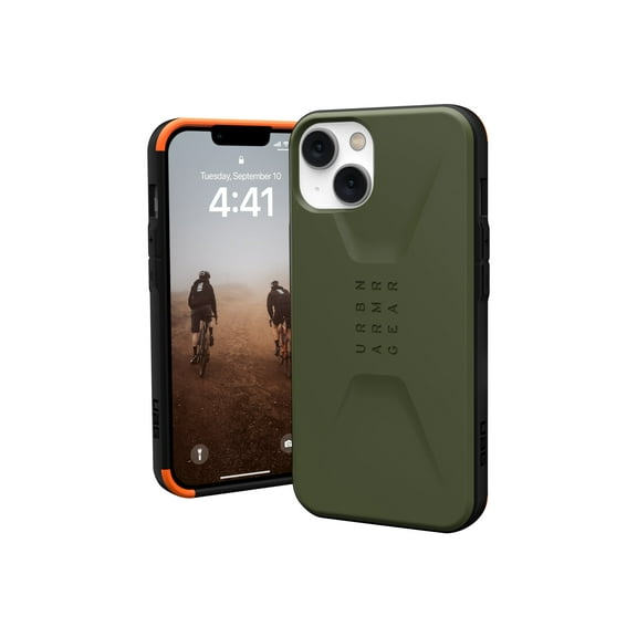 UAG iPhone 14 Case Green Olive 6.1" Civilian Sleek Ultra Thin Impact Resistant Dropproof Protective Cover Compatible with Wireless Charging by URBAN ARMOR GEAR