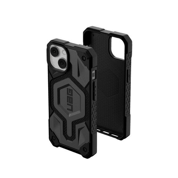 UAG iPhone 14 Case Kevlar Silver 6.1" Monarch Pro Built-in Magnet Compatible with MagSafe Charging Rugged Shockproof Dropproof Premium Protective Cover