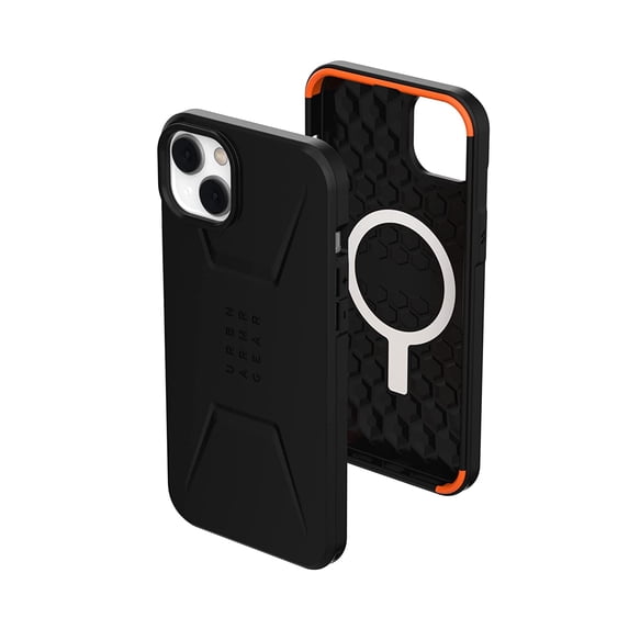 UAG iPhone 14 Plus Case Black 6.7" Civilian Built-in Magnet Compatible with MagSafe Charging Sleek Ultra Thin Slim Dropproof Shockproof Protective Cover by URBAN ARMOR GEAR